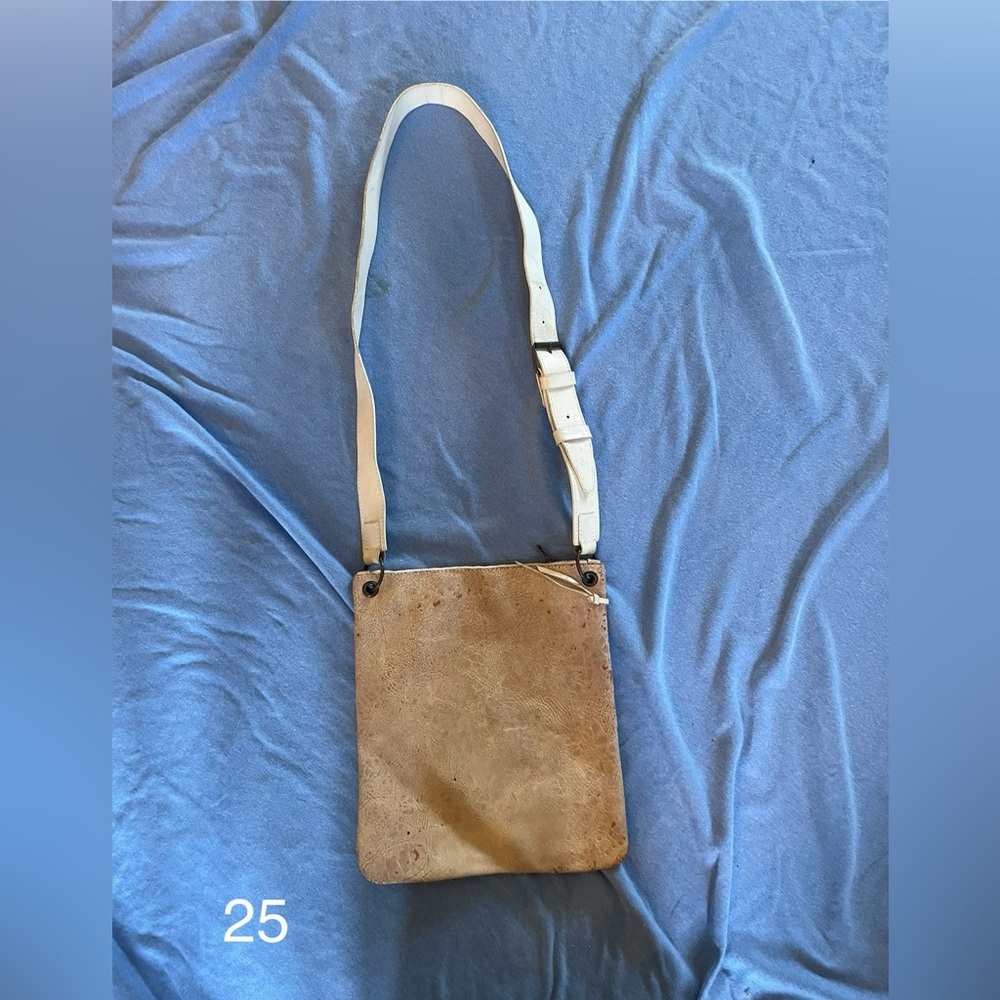 Crackle leather cross body bag